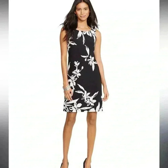 American Living | Black and White Floral Dress | Size 4 - Picture 1 of 6
